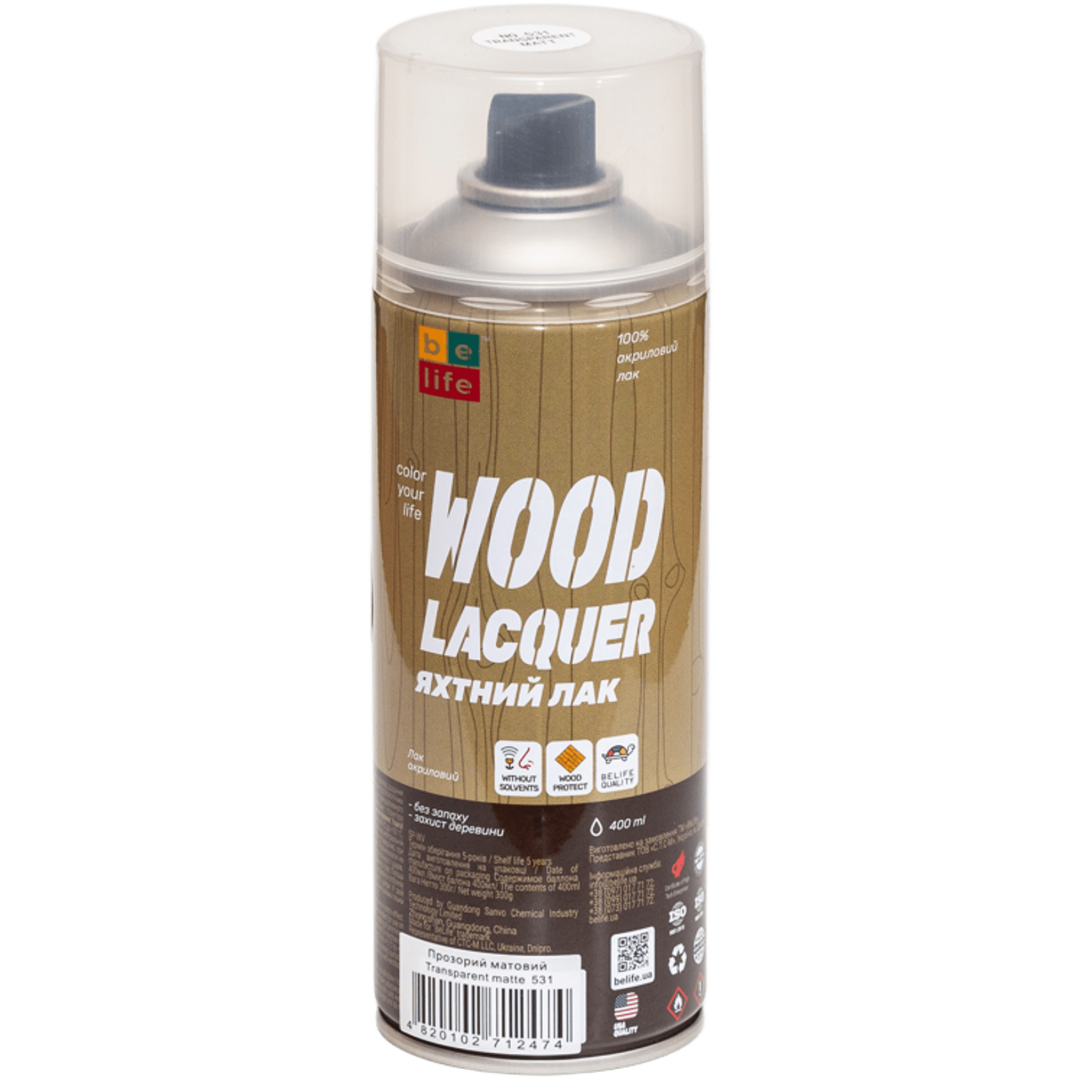 Акриловый яхтный лак Belife Wood Lacquer (матовый прозрачный 531